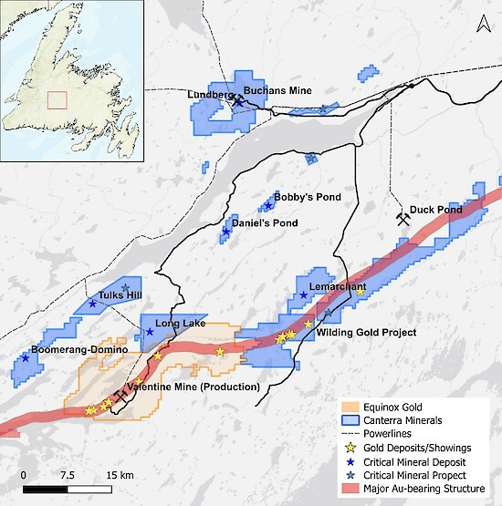 Canterra’s Central Newfoundland Mining District properties.